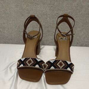 Gianni Bini Brown Beaded Heels